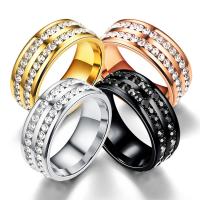 Strass roestvrij staal vinger ring