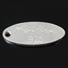 925 Sterling Silver přívěšek, Jízda na oko, platina á, 12x5x1mm, Otvor:Cca 1mm, 10PC/Bag, Prodáno By Bag
