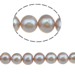 Perlas Redondas Freshwater, Perlas cultivadas de agua dulce, Esférico, natural, Púrpura, 9-10mm, agujero:aproximado 0.8mm, Vendido para 15 Inch Sarta