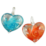 Inner Flower Lampwork Pendants Heart Approx 7mm Sold By Box