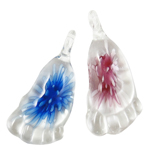 Inner Flower Lampwork Pendants Foot mixed colors Approx 4.5mm Sold By Box