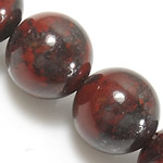 Jasper brecciated Beads, Runde, naturlig, 10mm, Hole:Ca. 1mm, Længde Ca. 15 inch, 10Strands/Lot, Ca. 37pc'er/Strand, Solgt af Lot