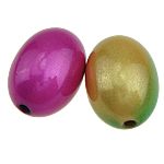 ABS-Kunststoff-Perlen, ABS Kunststoff, oval, gemischte Farben, 13x19mm, Bohrung:ca. 2mm, 258PCs/Tasche, verkauft von Tasche