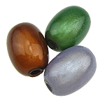 ABS Plast Pärlor, Oval, blandade färger, 8x11mm, Hål:Ca 2mm, 630PC/Bag, Säljs av Bag