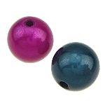 ABS-Kunststoff-Perlen, ABS Kunststoff, rund, gemischte Farben, 16mm, Bohrung:ca. 2.5mm, 100PCs/Tasche, verkauft von Tasche