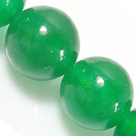 Jade Perlen, Malaysia Jade, rund, natürlich, grün, 8mm, Bohrung:ca. 1mm, Länge ca. 15 ZollInch, 10SträngeStrang/Menge, ca. 46PCs/Strang, verkauft von Menge