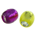 ABS plast perler, Drum, blandede farver, 12x13mm, Hole:Ca. 7mm, 600pc'er/Bag, Solgt af Bag