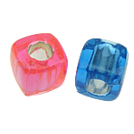 Grânulos de plástico ABS, Cubo, cores misturadas, 8x8mm, Buraco:Aprox 4mm, 1700PCs/Bag, vendido por Bag