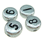 ABS-Kunststoff-Perlen, ABS Kunststoff, gemischt, Silberfarbe, 7x4mm, Bohrung:ca. 1mm, 3500PCs/Tasche, verkauft von Tasche