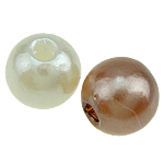 ABS-Kunststoff-Perlen, ABS Kunststoff, rund, gemischte Farben, 6mm, Bohrung:ca. 1mm, 4700PCs/Tasche, verkauft von Tasche
