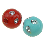 ABS-Kunststoff-Perlen, ABS Kunststoff, rund, Silberdruck, gemischte Farben, 8x8mm, Bohrung:ca. 2mm, 2300PCs/Tasche, verkauft von Tasche