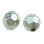 ABS Plastic Beads Round faceted silver color 12mm Approx 2mm Sold By Bag