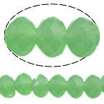 Кристальные бусины в форме Ронделл, Кристаллы, Круглая форма, имитация под кристаллы CRYSTALLIZED™, насыщенный зеленый, 6x8mm, отверстие:Приблизительно 1.5mm, длина Приблизительно 17.5 дюймовый, 10пряди/сумка, продается сумка
