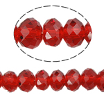 Contas de Cristal Rondelle, imitação de cristal CRYSTALLIZED™, vermelho cristal, 3x4mm, Buraco:Aprox 1mm, comprimento Aprox 19 inchaltura, 10vertentespraia/Bag, vendido por Bag