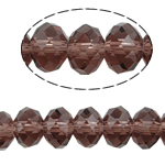 Kryształowe koraliki rondelle, Kryształ, Okrąg, imitacja kryształu CRYSTALLIZED™, przydymiony kwarc, 4x6mm, otwór:około 1mm, długość około 18 cal, 10nici/torba, sprzedane przez torba