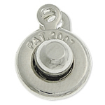 Brass Snap Clasp Flat Round platinum color plated single-strand nickel lead & cadmium free Approx 1.8mm Sold By Bag