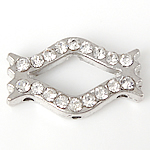 Rhinestone Spacers Zinc Alloy platinum color plated  & with rhinestone nickel lead & cadmium free Approx 1mm Sold By Bag