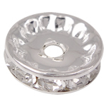 Rhinestone Spacers Brass silver color plated with rhinestone nickel lead & cadmium free Approx 2.2mm Sold By Bag