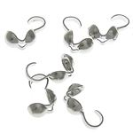 Brass Bead Tips platinum color plated lead & cadmium free Sold By Bag