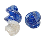 Ručno lampwork perle, Spirala, u dvije nijanse, 15x28mm, Rupa:Približno 2.5mm, 100računala/Torba, Prodano By Torba