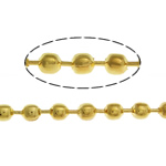 Mosiężny łańcuszek kulkowy, Mosiądz, Platerowane w kolorze złota, łańcuszkiem, bez zawartości niklu, ołowiu i kadmu, 2.40mm, długość 100 m, sprzedane przez wiele