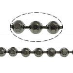 Messing Ball Chain, plumbum sort farve forgyldt, kuglekæde, nikkel, bly & cadmium fri, 2.30mm, Længde 100 m, Solgt af Lot