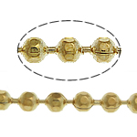 Messing Ball Chain, guldfarve belagt, kuglekæde, nikkel, bly & cadmium fri, 2.30mm, Længde 100 m, Solgt af Lot