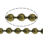 Mosiężny łańcuszek kulkowy, Mosiądz, Platerowane kolorem starego brązu, łańcuszkiem, bez zawartości niklu, ołowiu i kadmu, 3.20mm, długość 100 m, sprzedane przez wiele