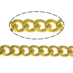 Cadena Ovalada de Metal, chapado en color dorado, giro oval, libre de níquel, plomo & cadmio, 2.50x2x1mm, longitud 100 m, Vendido por Grupo