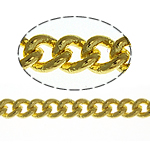 Cadena Ovalada de Metal, chapado en color dorado, giro oval, libre de níquel, plomo & cadmio, 2.50x2x1mm, longitud 100 m, Vendido por Grupo