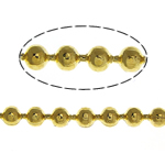 Mosiężny łańcuszek kulkowy, Mosiądz, Platerowane w kolorze złota, łańcuszkiem, bez zawartości niklu, ołowiu i kadmu, 1.50mm, długość 100 m, sprzedane przez wiele