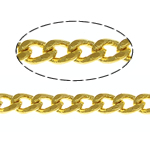 Brass Ovalni Chain, Mesing, zlatna boja pozlaćen, rubnik lanac, nikal, olovo i kadmij besplatno, 1.80x1.30x0.70mm, Dužina 100 m, Prodano By Lot