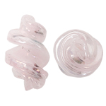 Granulos artesanais de  Lampwork, vidrilho, Hélice, rosa, 15x29mm, Buraco:Aprox 2mm, 100PCs/Bag, vendido por Bag