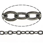 Латунная цепочка с овальными звеньями, Латунь, черный свнец, Овальный цепь, не содержит никель, свинец, 2x1.50x0.20mm, длина 100 м, продается Лот