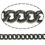 Cadena Ovalada de Metal, chapado en color plomo negro, giro oval, libre de níquel, plomo & cadmio, 2.50x2x0.50mm, longitud 100 m, Vendido por Grupo