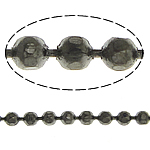 Messing Ball Chain, plumbum sort farve forgyldt, kuglekæde & facetteret, nikkel, bly & cadmium fri, 1.20mm, Længde 100 m, Solgt af Lot