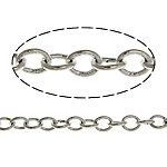 Латунная цепочка с овальными звеньями, Латунь, Платиновое покрытие платиновым цвет, Овальный цепь, не содержит никель, свинец, 2x1.60x0.30mm, длина 100 м, продается Лот