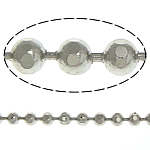 Messing Ball Chain, platin farve forgyldt, kuglekæde & facetteret, nikkel, bly & cadmium fri, 1.50mm, Længde 100 m, Solgt af Lot