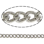 Brass Ovalni Chain, Mesing, platine boja pozlaćen, twist ovalni lanac, nikal, olovo i kadmij besplatno, 2x1.50x0.30mm, Dužina 100 m, Prodano By Lot