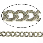 Messing Curb Chain, platin farve forgyldt, bremse kæde, nikkel, bly & cadmium fri, 3.30x2.70x0.60mm, Længde 100 m, Solgt af Lot