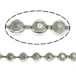 Messing Ball Chain, platin farve forgyldt, kuglekæde & facetteret, nikkel, bly & cadmium fri, 2.40mm, Længde 100 m, Solgt af Lot