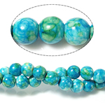 Rain Flower Stone Beads Round blue 18mm Approx 1.5-2mm Length Approx 15 Inch Approx Sold By Lot