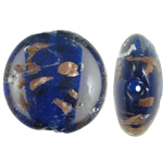 Perles de Murano sable d'or, chalumeau, Plat rond, 30x14mm, Trou:Environ 2.5mm, 100PC/sac, Vendu par sac