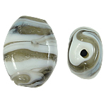 Granulos artesanais de  Lampwork, vidrilho, Oval, 17x21x11mm, Buraco:Aprox 2.5mm, 100PCs/Bag, vendido por Bag