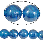 Perles de Murano à torsion intérieure, chalumeau, Rond, bleu, 14mm, Trou:Environ 2mm, 100PC/sac, Vendu par sac