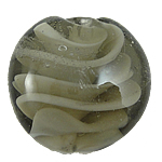 Innerer Twist Lampwork Perlen, flache Runde, schwarz, 20x10mm, Bohrung:ca. 2mm, 100PCs/Tasche, verkauft von Tasche