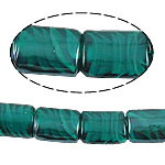 Belső Twist Lampwork gyöngyök, Téglalap, zöld, 16x21x9mm, Lyuk:Kb 2mm, 100PC-k/Bag, Által értékesített Bag