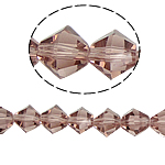 Bicone kristály gyöngyök, sokoldalú, Veterán Rose, 8x8mm, Lyuk:Kb 1.5mm, Hossz 12.5 inch, 10Strands/Bag, Által értékesített Bag