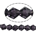 Doppelkegel Kristallperlen, Kristall, facettierte, violett, 8x8mm, Bohrung:ca. 1.5mm, Länge 12.5 ZollInch, 10SträngeStrang/Tasche, verkauft von Tasche