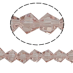 Perline a cristalli in bicono , cristallo, Cono doppio, sfaccettati, rosa vintage, 6x6mm, Foro:Appross. 0.8-1.2mm, Lunghezza 10.5 pollice, 10Strandstrefolo/borsa, Venduto da borsa